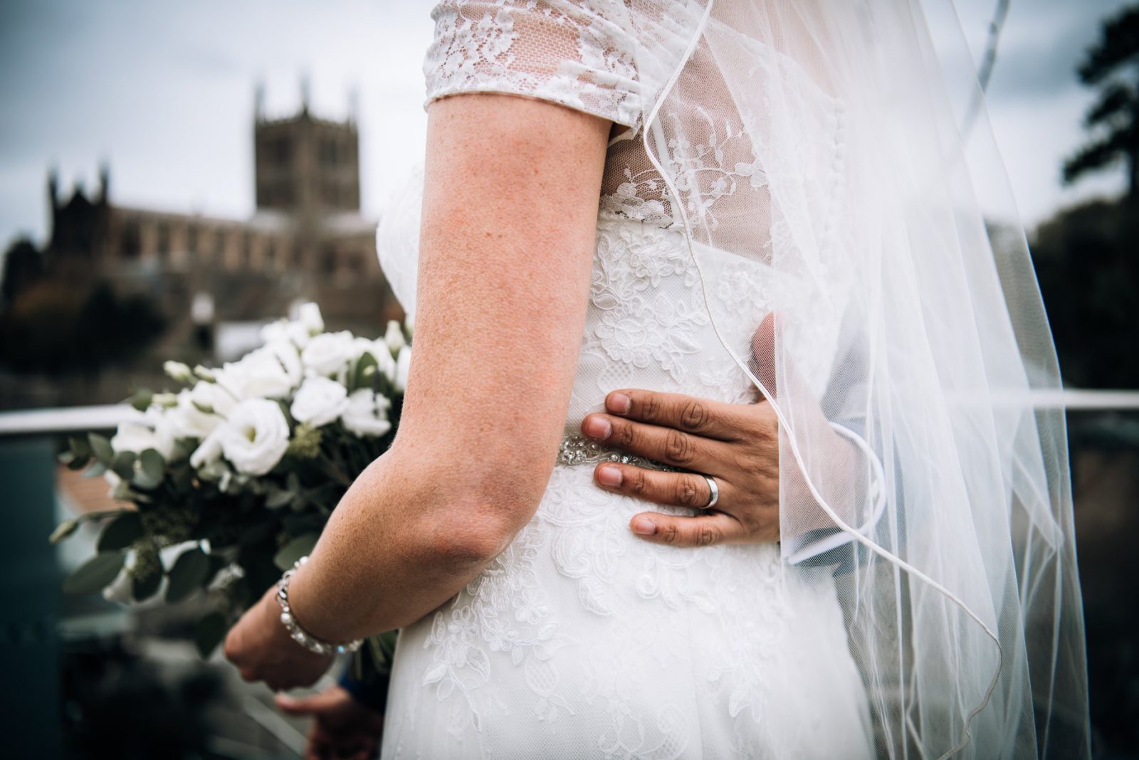 Bride & Groom Hereford Cathedral Left Bank Weddings